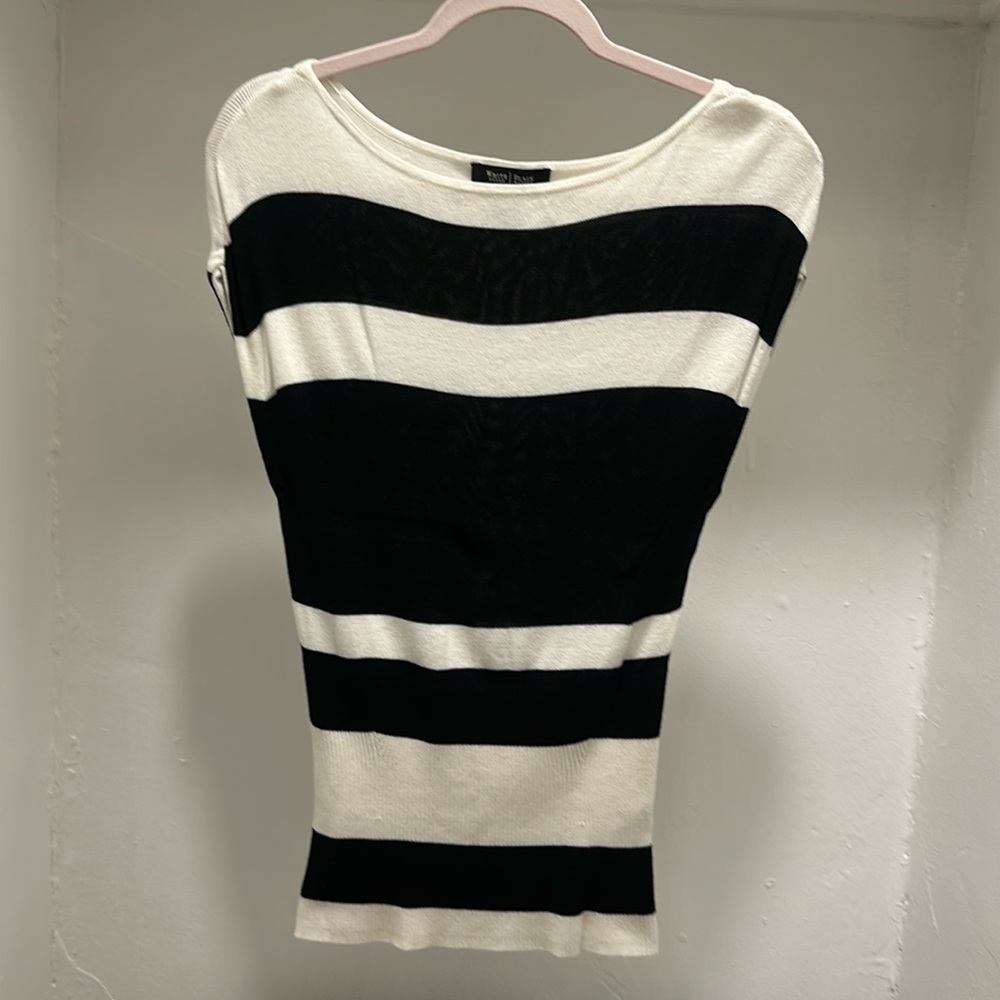 White House Black Market sleeveless sweater
Black and white stripe
